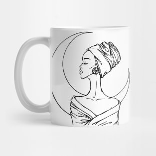 African Girl and Moon Mug